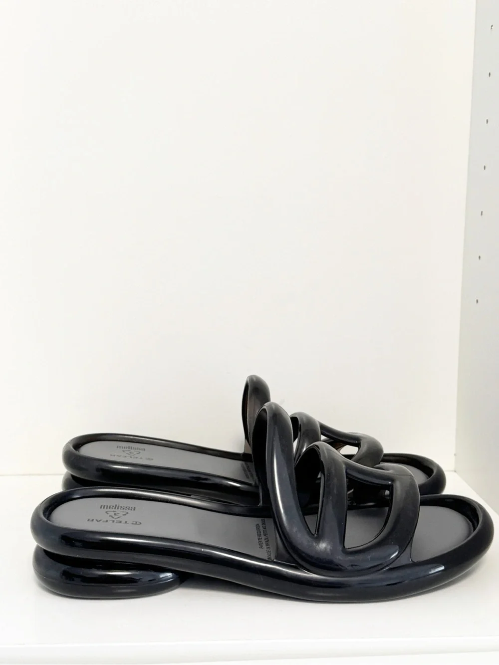 New Melissa x Telfar Jelly Slide Black size 8 - Picture 3 of 7